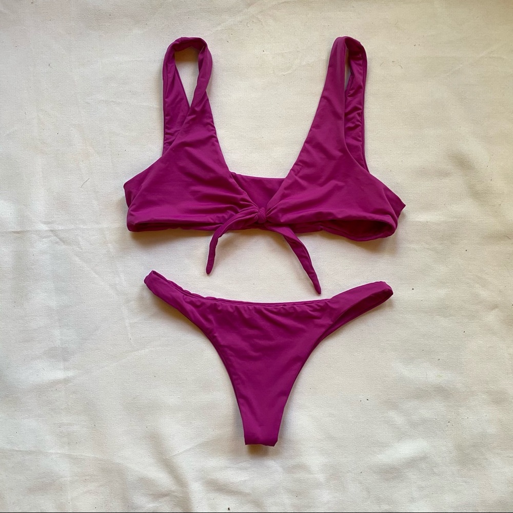 Beautiful purple/pink two piece bikini with tie